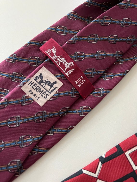 Pair of gorgeous vintage Hermes silk men’s ties - image 3