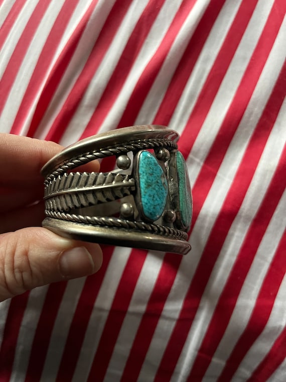 Huge gorgeous vintage Native American sterling an… - image 4