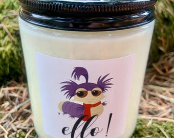 Labyrinth Movie Candle: Ello . Blue Worm . David Bowie, Jareth, Sarah - Coconut Wax