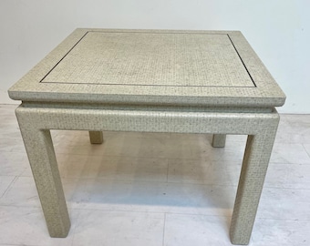 Grass Cloth End Table in the Style of  Karl Springer