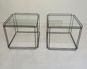 Pair of Isocele Side Tables from Max Sauze Studio, 1970s Mid Century Minimalism