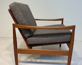 Original Mid-Century Modern Danish Solid Teak Lounge Chair by Skobvy