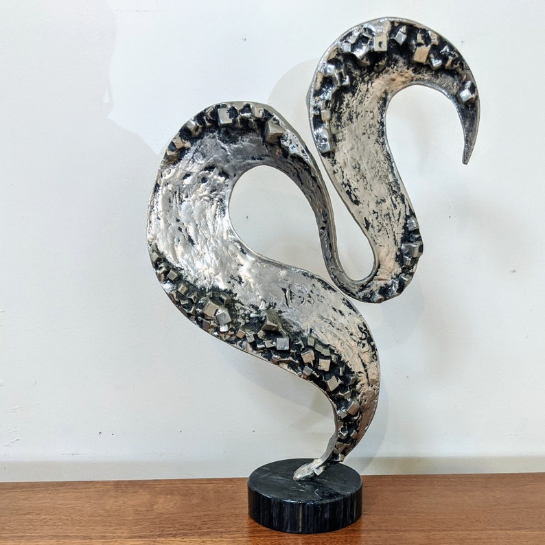 Abstract Brutalist Cast Aluminum Sculpture in the Style of Curtis Jere image 4