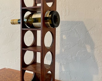 Teak Wine Rack - Vintage Mid Century Decor