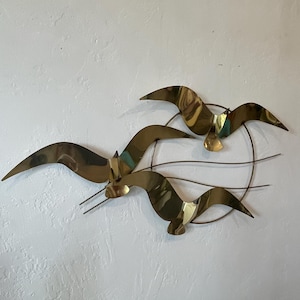 Vintage Curtis Jere Brass Bird Wall Sculpture