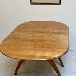 Vintage Heywood Wakefield Drop Leaf Wishbone Dining Table Space Saver image 9