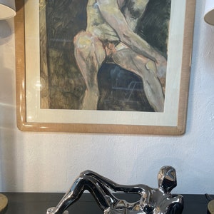 Ceramic Jaru Cubist Sculpture, Reclining Nude Female Figure , Mid Century image 3