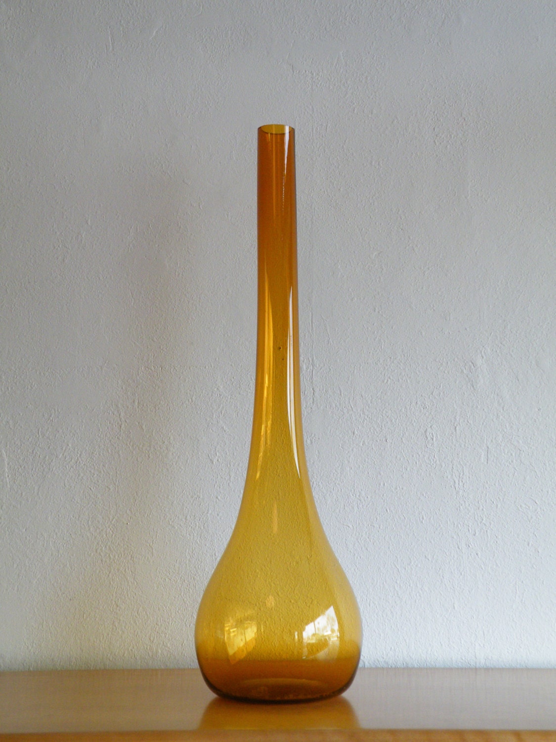 Amber Floor Vase Large Decanter Handblown Glass Art Glass Mid Etsy