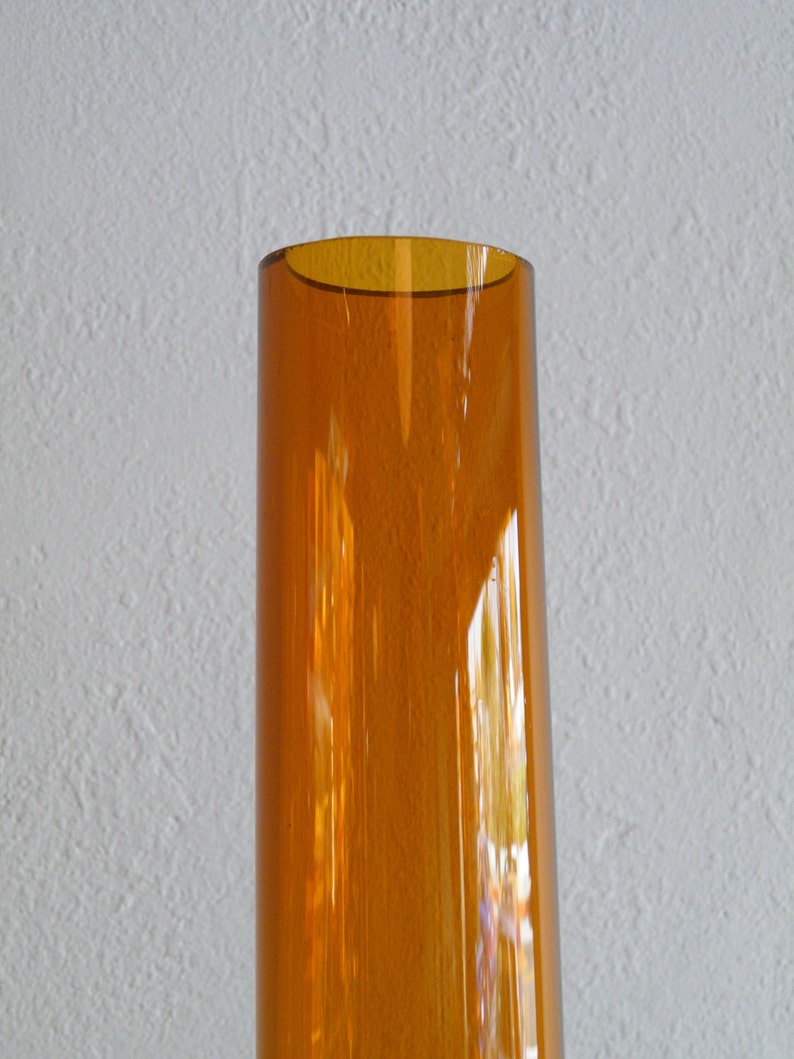 Amber Floor Vase Large Decanter Handblown Glass Art Glass Mid Etsy
