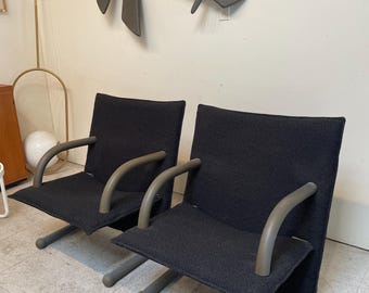 Set of Mid-Century Armchairs "T Line" by Felix de Burkhard Vogtherr for Arflex, 1980s
