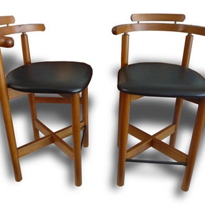 Mid century Modern Gangso Mobler Pair of Teak Bar Stools Danish Vintage Etsy Australia