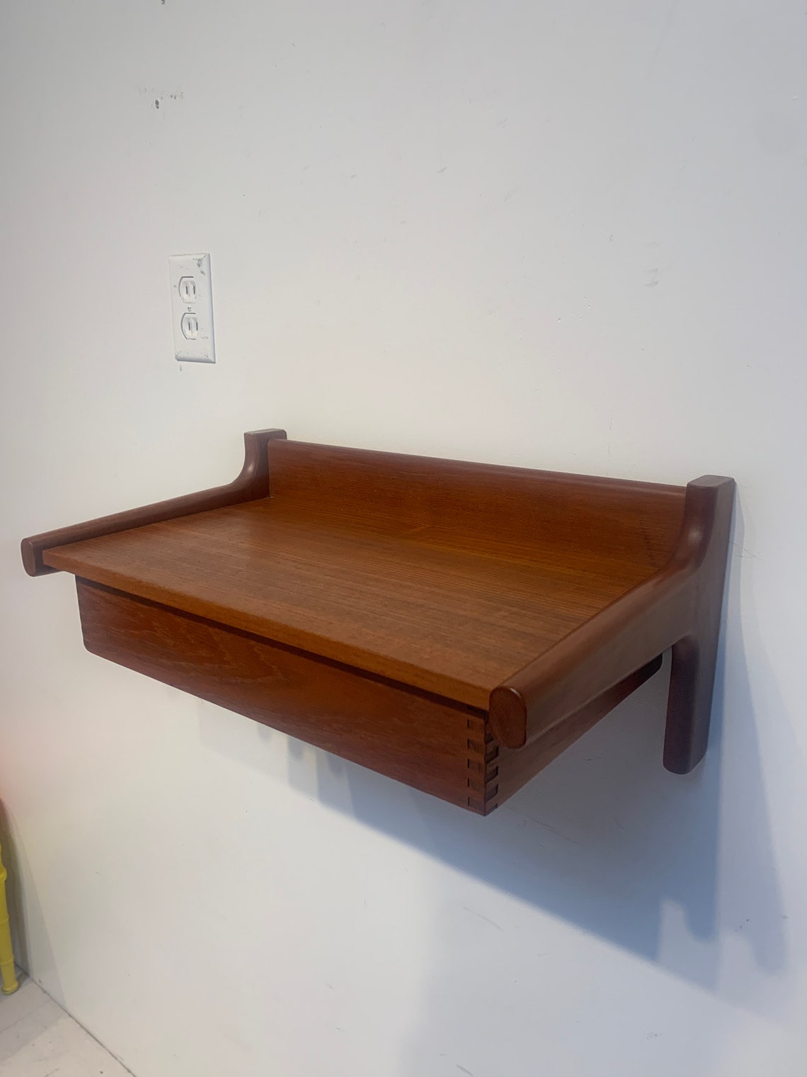 Mid Century Danish Teak Floating Wall Shelf Nightstand by Etsy