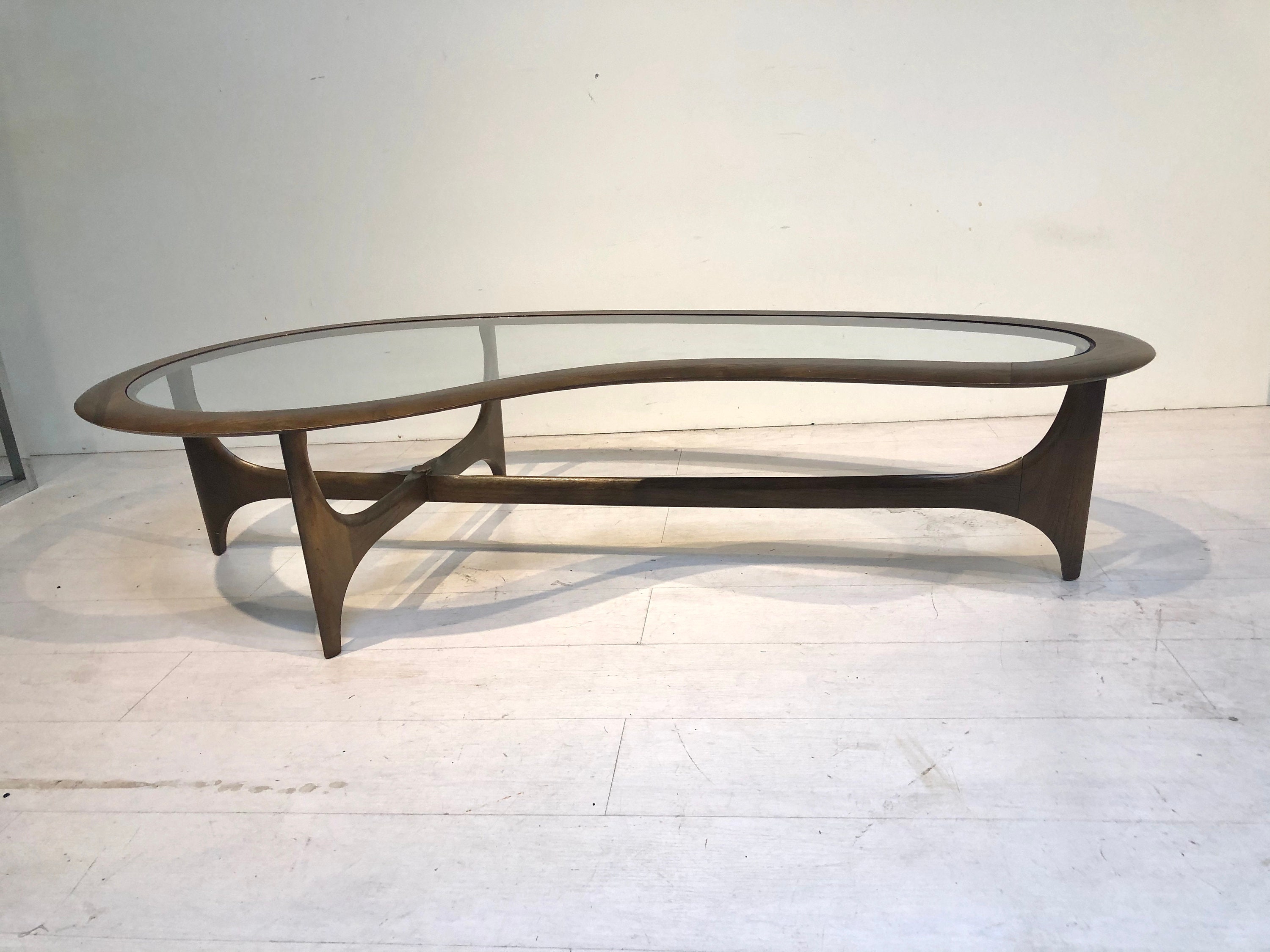 Kidney Shape Coffee Table by Lane Pearsall Style Mid century