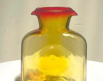 Jarra vintage Blenko Amberina, década de 1960.