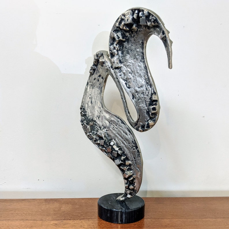 Abstract Brutalist Cast Aluminum Sculpture in the Style of Curtis Jere image 3