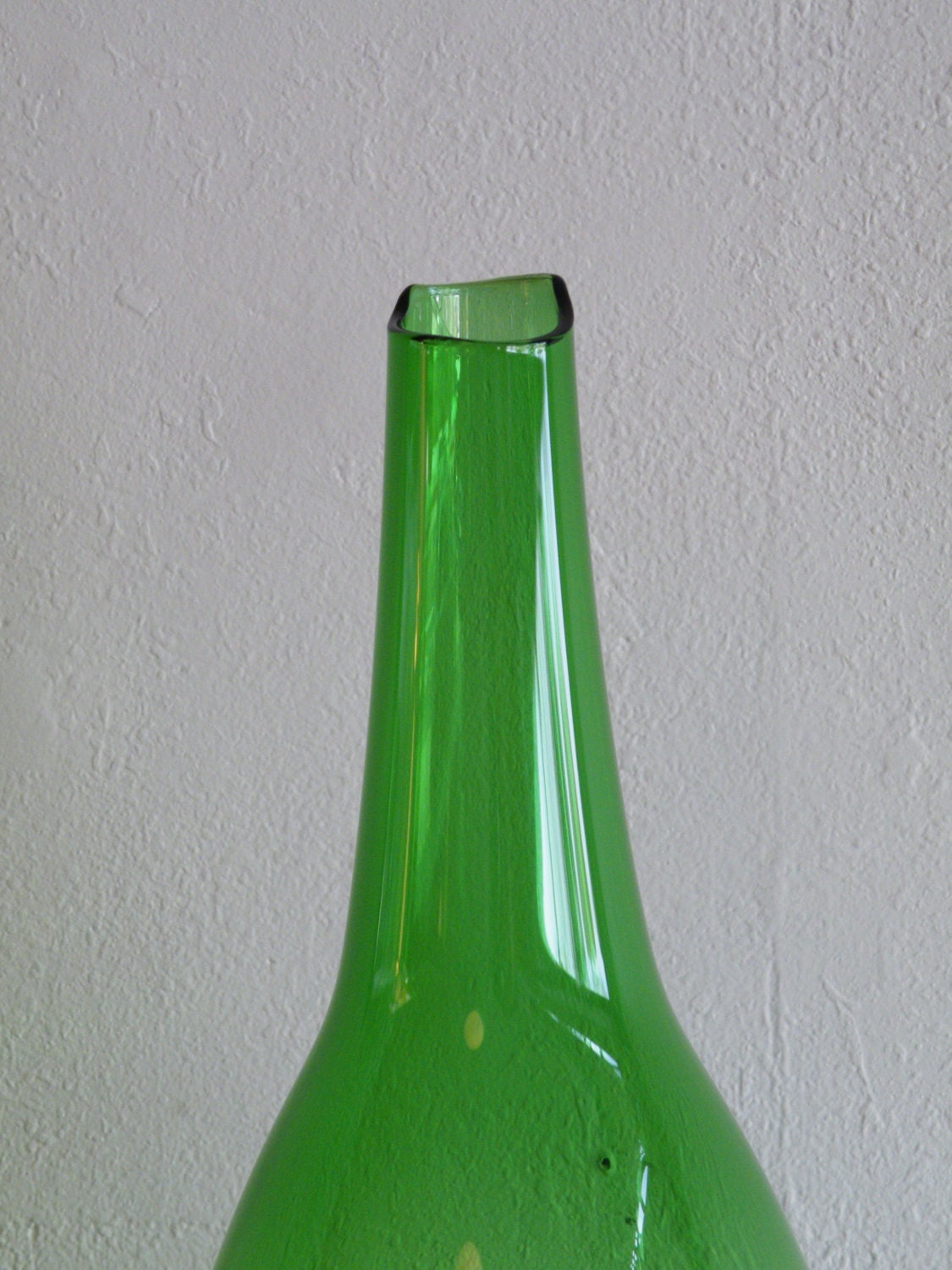 Zeller Large Floor Vase Green Vase Mid Century Glass Handblown Glass