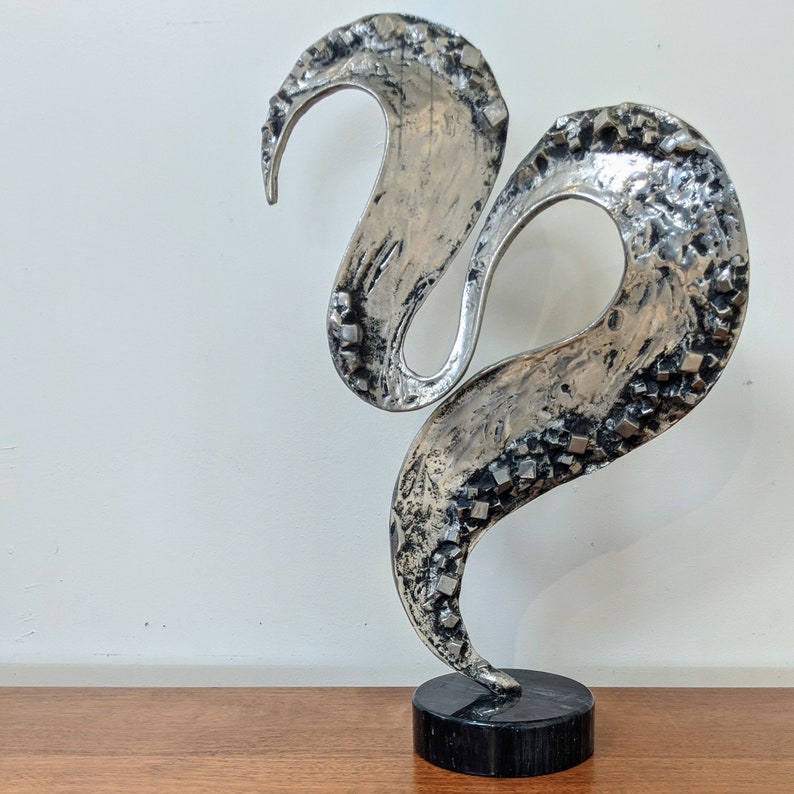 Abstract Brutalist Cast Aluminum Sculpture in the Style of Curtis Jere image 2