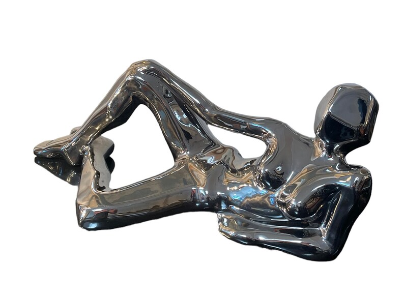 Ceramic Jaru Cubist Sculpture, Reclining Nude Female Figure , Mid Century image 1