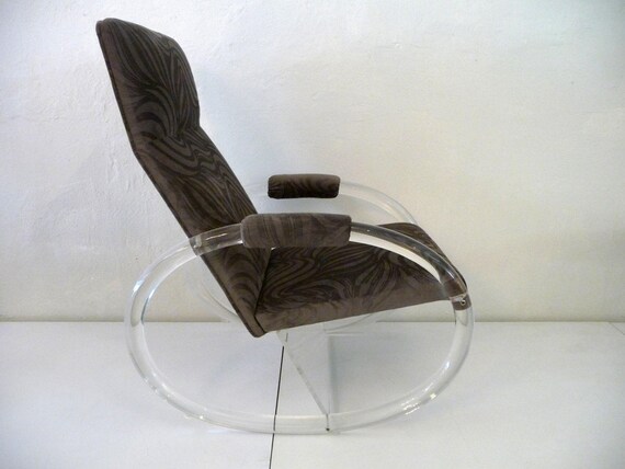 Charles Hollis Jones Lucite Rocking Chair Hollywood Regency Etsy