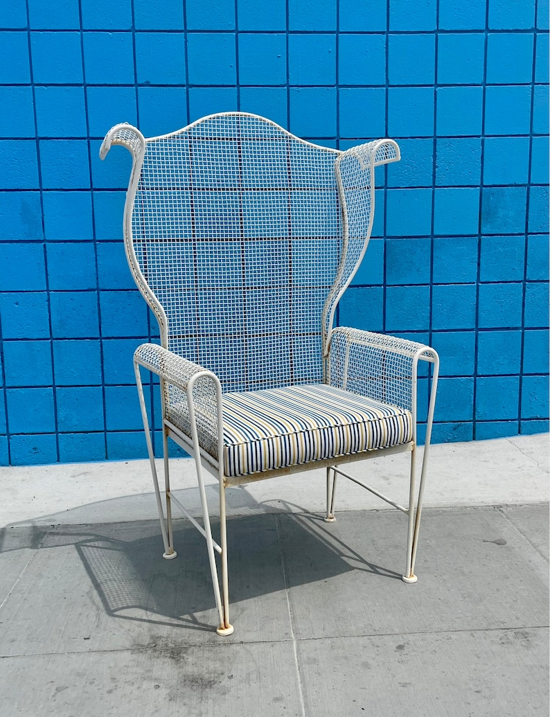 RARE Vintage High Back Patio Chair Attributed to Russell Woodard image 1