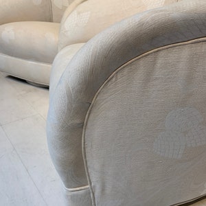 Pair of Vintage Swivel Upholstered Chairs the Style of Milo Baughman and Karl Springer image 5