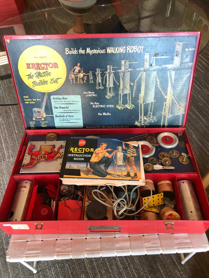 Vintage Master Builder Gilbert Walking Robot Erector Set 10093 Etsy