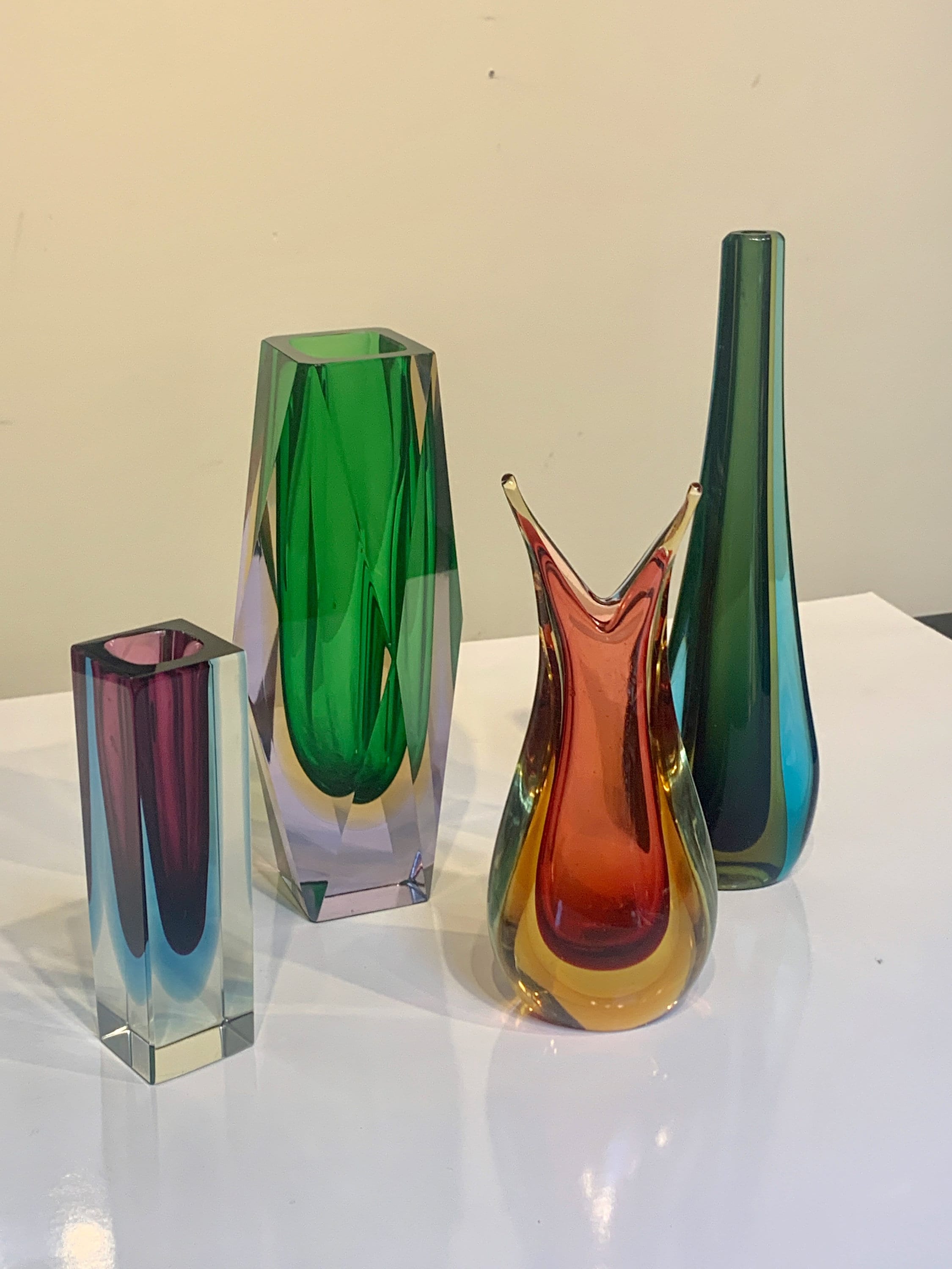 Vase Murano Glass Sommerso - Verre Soufflé à La Main Avec Finition Or Scintillante - Décoration Intérieure élégante