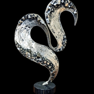 Abstract Brutalist Cast Aluminum Sculpture in the Style of Curtis Jere