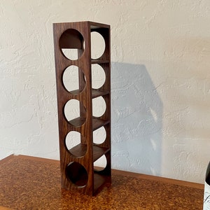 Teak Wine Rack Vintage Mid Century Decor image 5