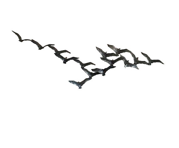 Vintage Signed Curtis Jere Birds In Flight Wall Sculpture