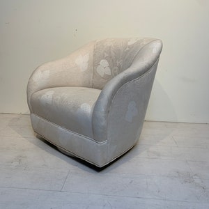 Pair of Vintage Swivel Upholstered Chairs the Style of Milo Baughman and Karl Springer image 6