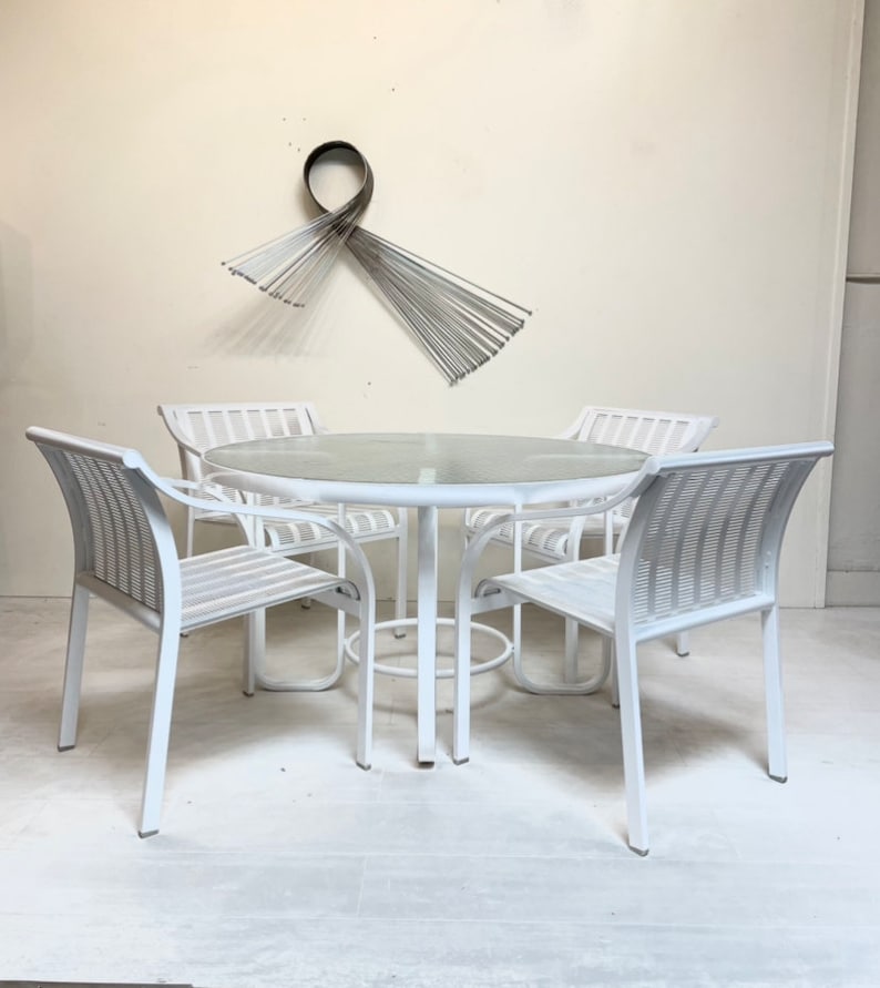 Tropitone Vintage Aluminum Patio Table and Chair Set image 1