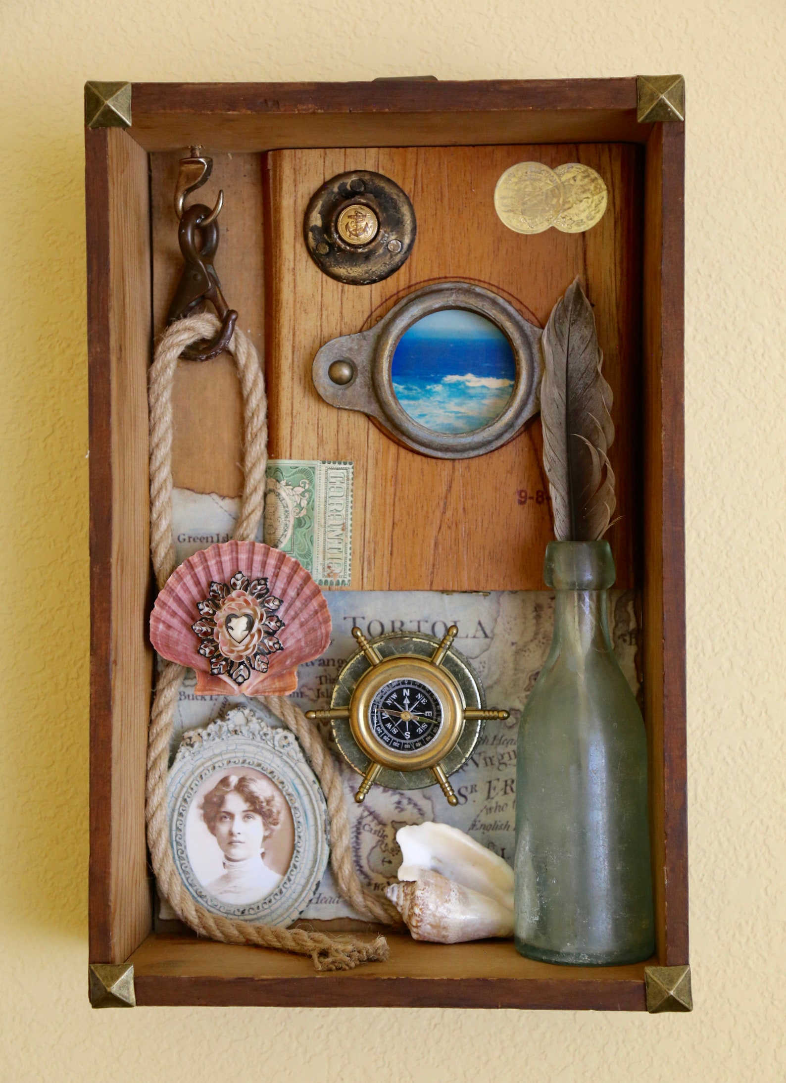 The Sailors Shelf Found Object Assemblage Art Box Etsy