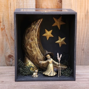 Moon Dance- Found Object Assemblage Art Box