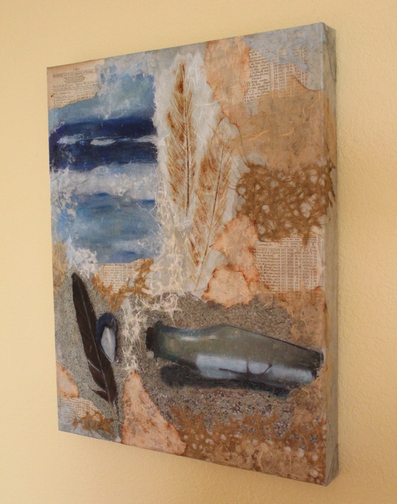 Beach Collage Art Etsy