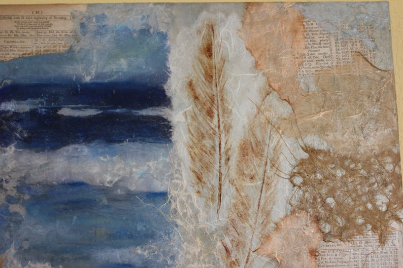 Beach Collage Art Etsy