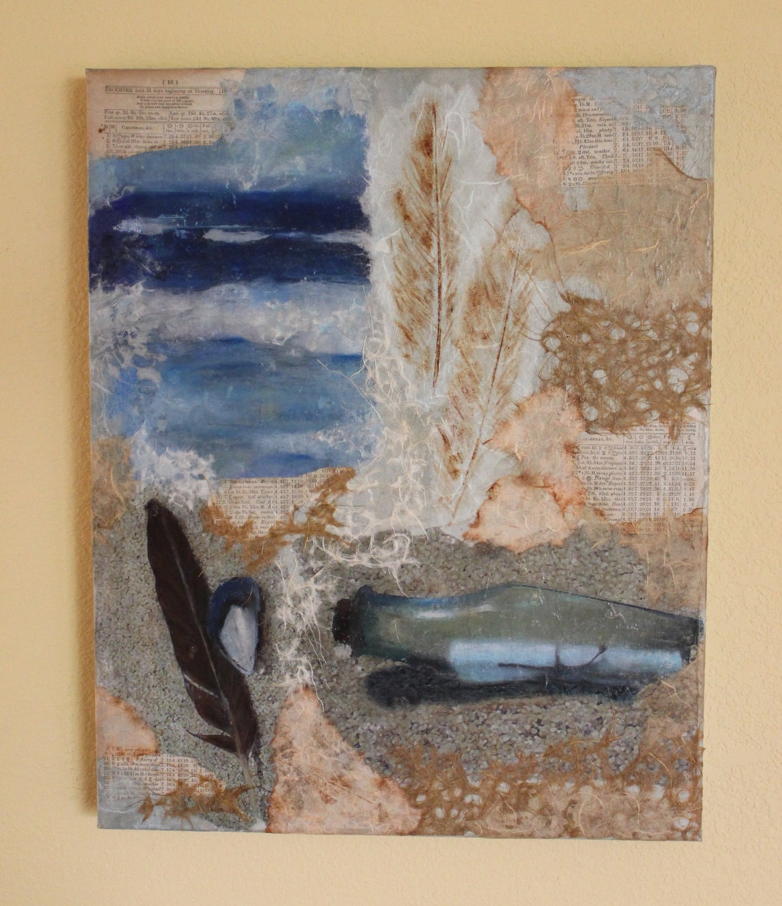 Beach Collage Art Etsy