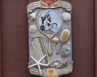 Mermaids Vanity - Found Object Assemblage Art