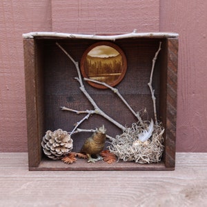 The Nesting Place - Found Object Assemblage Art Shadowbox