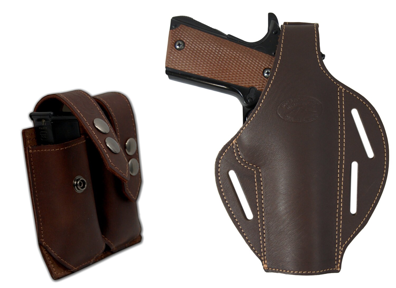 New Barsony Black Leather Pancake Gun Holster for Sig-Sauer Full Size 9mm 40 45