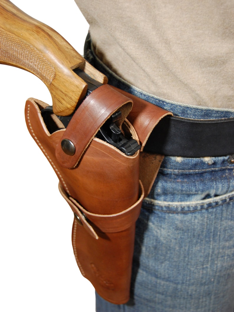 Étui De Ceinture Western En Cuir Pour Calibres .22, .38, .357, .44, .45 - Neuf Hulara