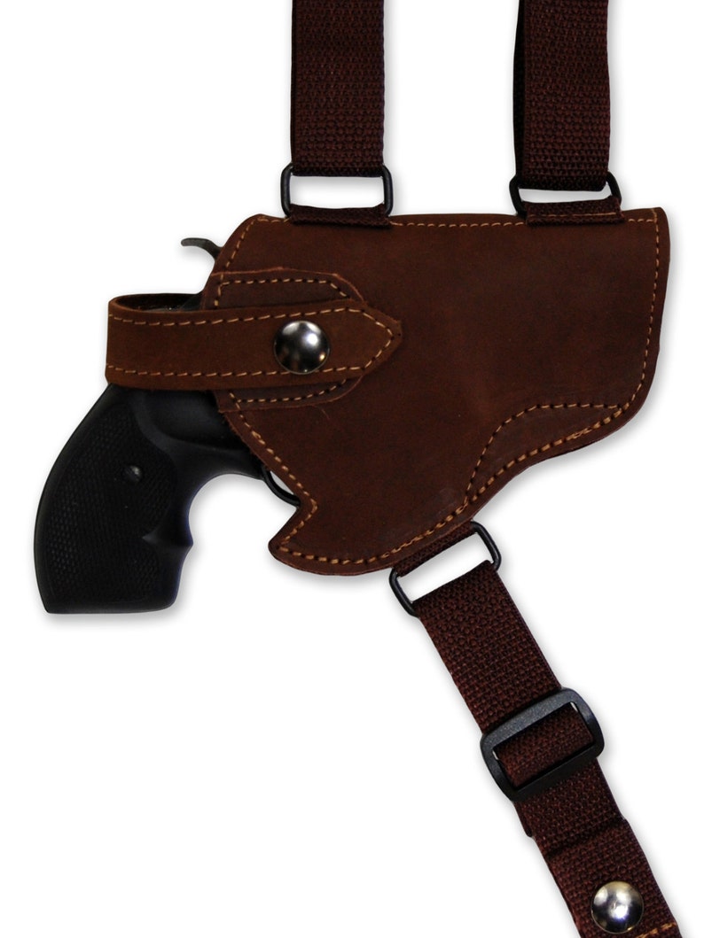 New Brown Leather Horizontal Cross Harness Shoulder