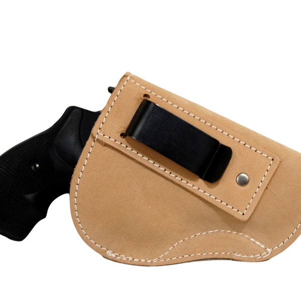 thumbnail image 2 of Tactical IWB Leather Holster For Snub Nose Revolvers (Ruger, S&W, .357, .40) - Right Hand 2 of 6