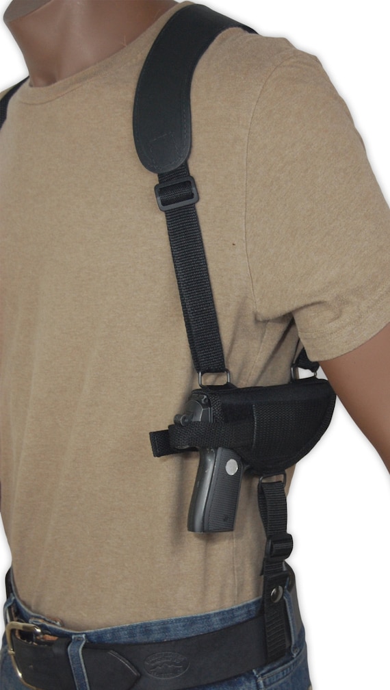MiOYOOW Holster Épaule Tactique Cuir PU - Étui Transport Dissimulé Avec Pochette Magazine Pour Main Droite