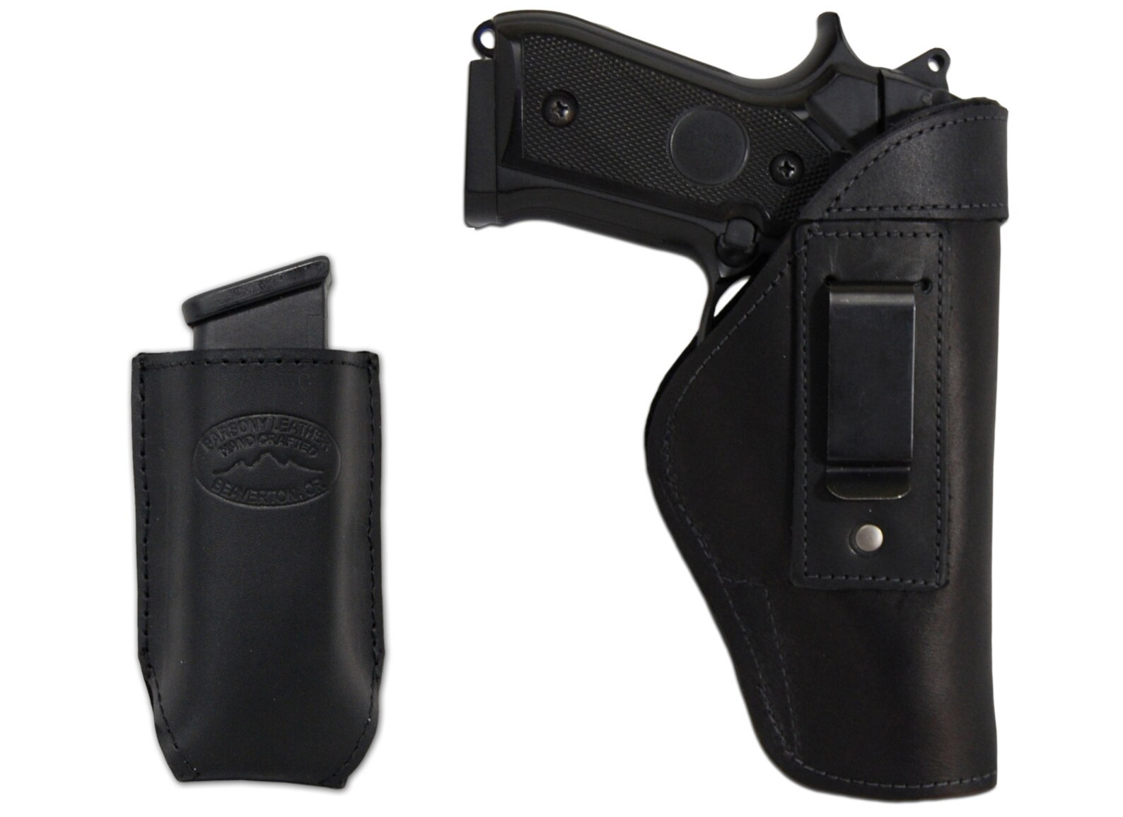 New Black Leather IWB Holster Magazine Pouch for Full Size Etsy