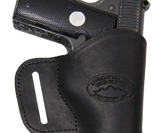 New Black Leather Yaqui Gun Holster for 380 Ultra Compact 9mm 40 45 Pistols (#19BL)