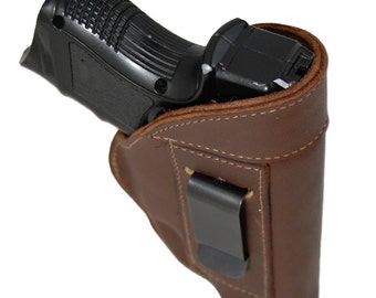 Fondina Pelle Marrone OWB Per S&amp;W M&amp;P Compatta 9mm / .40 Cal - Pro-tech