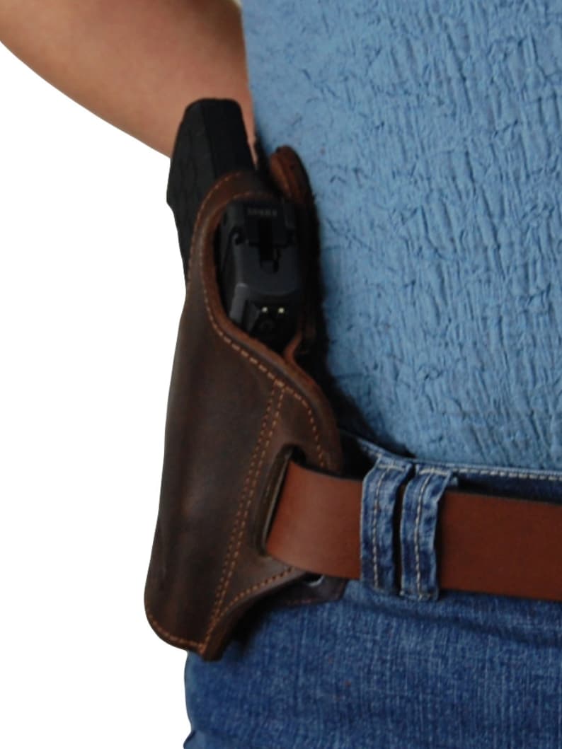 New Brown Leather Pancake Holster for .380 Ultra Compact 9mm Etsy