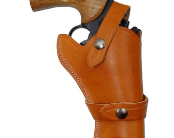 Nueva funda occidental de cuero de cuero tan de sillín para revólveres de 4" (#45-4ST)
