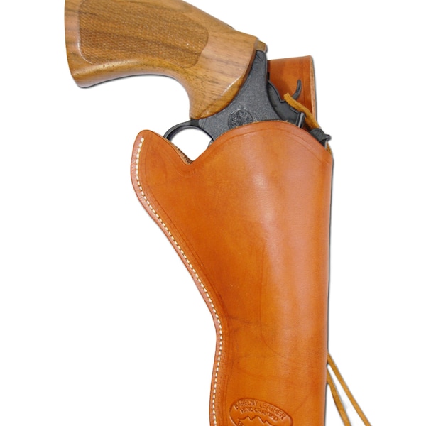 New Saddle Tan Leather 49er Style Gun Holster for 4" Revolvers (#444ST)